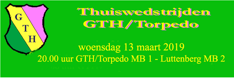 GTH wedstrijden 13 maart