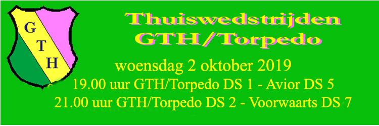 GTH wedstrijden 2 oktober 2019