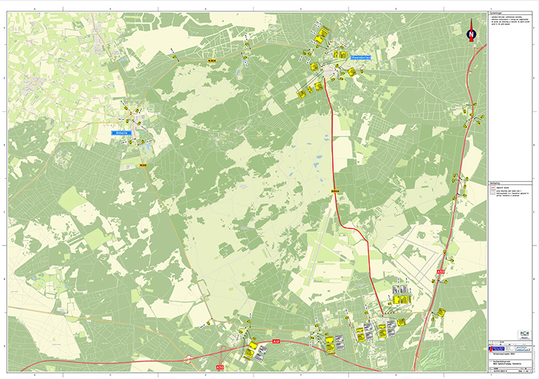 Plattegrond en bebording omleiding N804 mei 2019