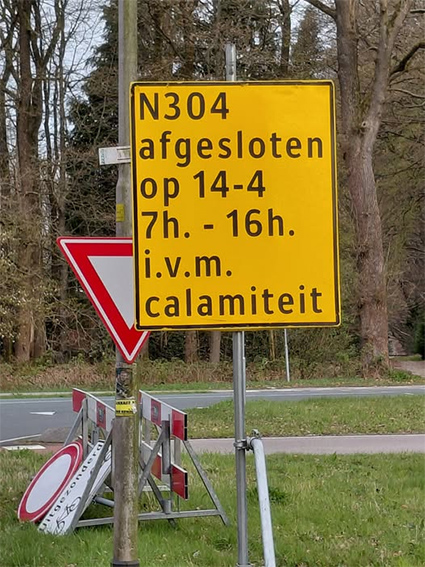 afsluiten N304 april 2026