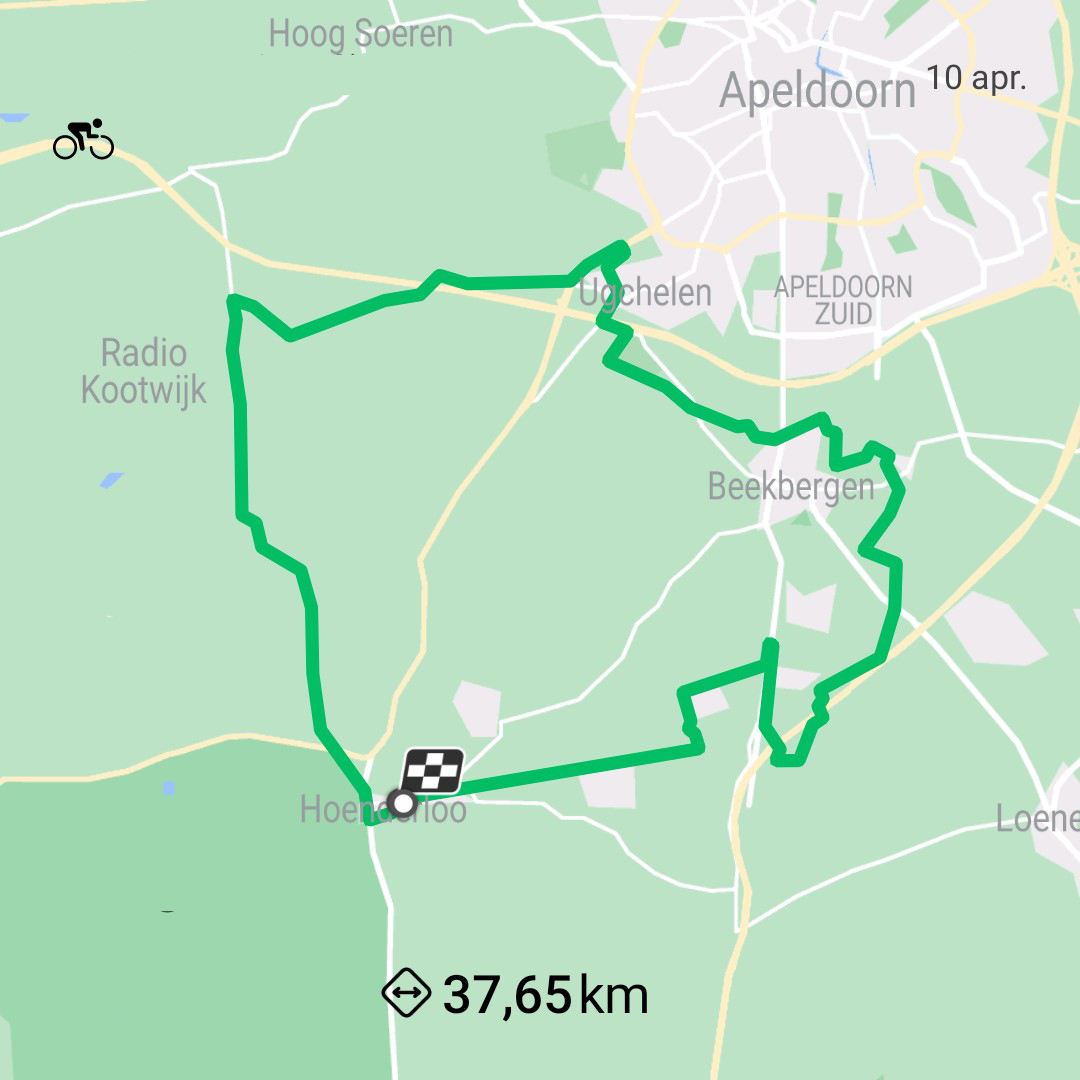 kaartje fietsroute dauwtraptocht 2024