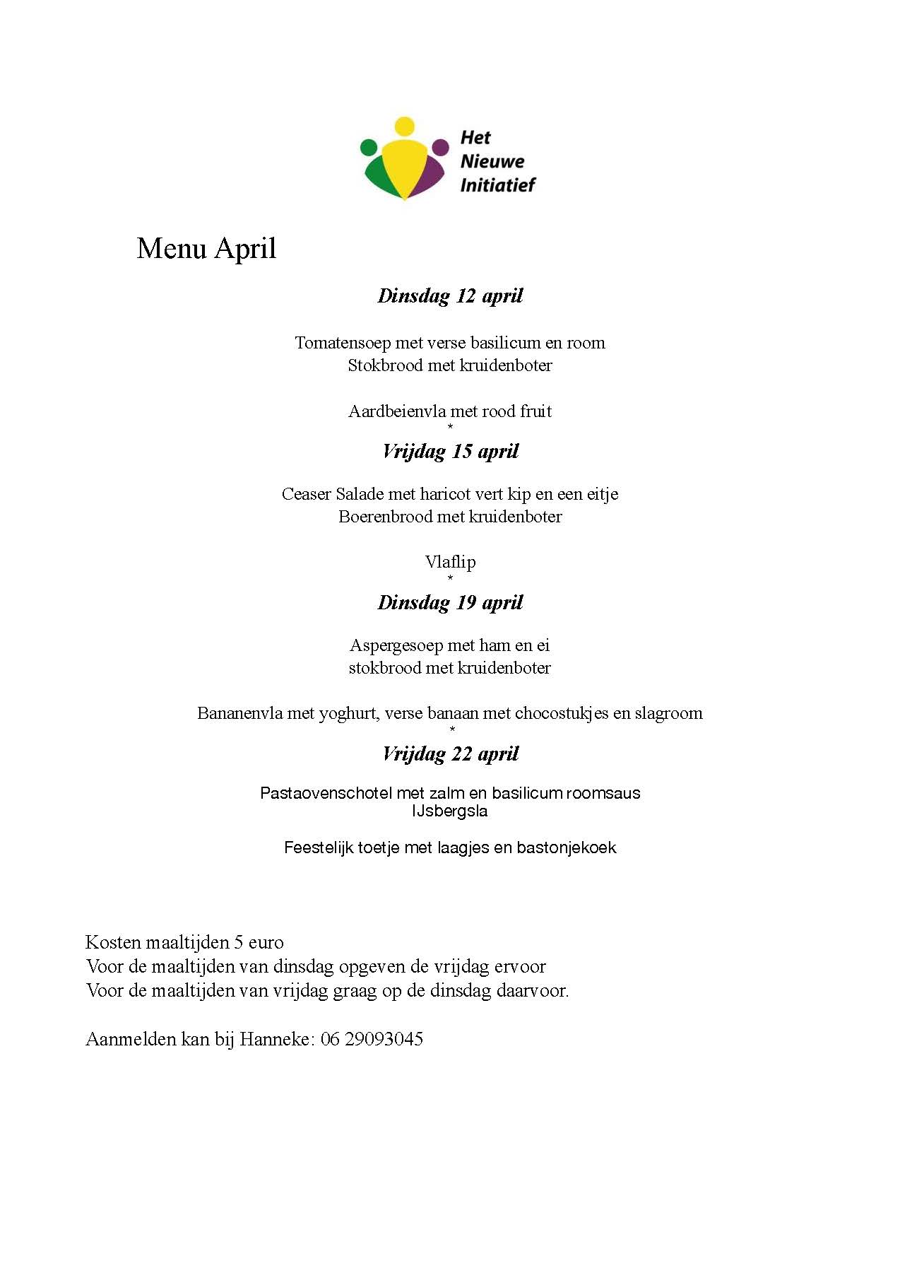 menu april 2022 HNI